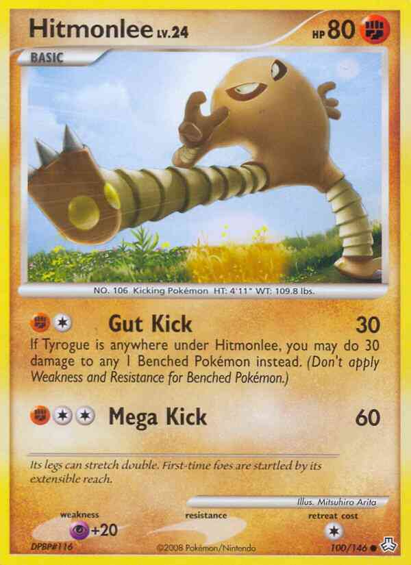 Hitmonlee - 100/146 - Common [dp6-100] [Non-Holo]