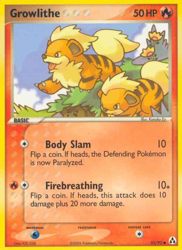 Growlithe - 55/92 - Common [ex12-55] [Non-Holo]