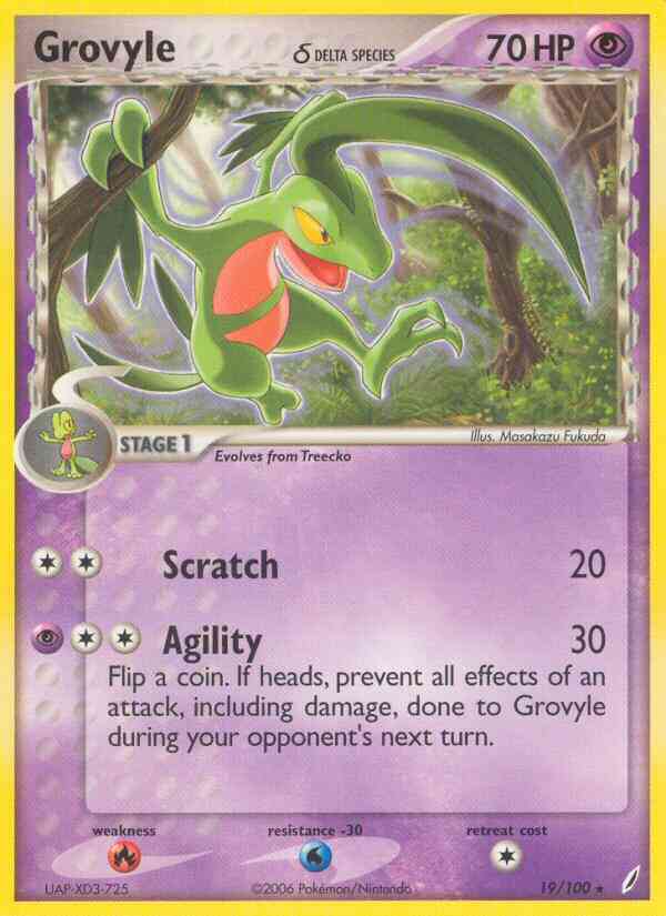 Grovyle δ - 19/100 - Rare [ex14-19] [Reverse Holo]