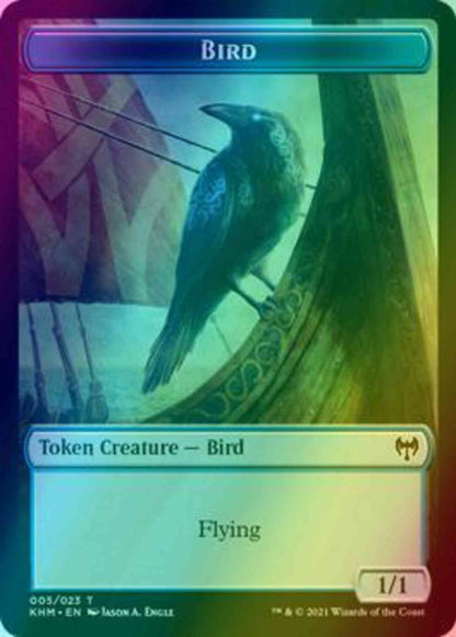 Bird Token (05) // Dwarf Berserker Token (12) [Kaldheim Tokens] [Foil]