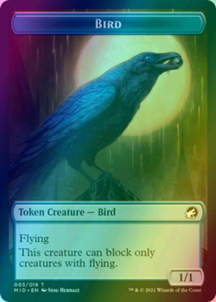 Bird Token (03) // Clue Token (16) [Innistrad: Midnight Hunt: Tokens] [Foil]