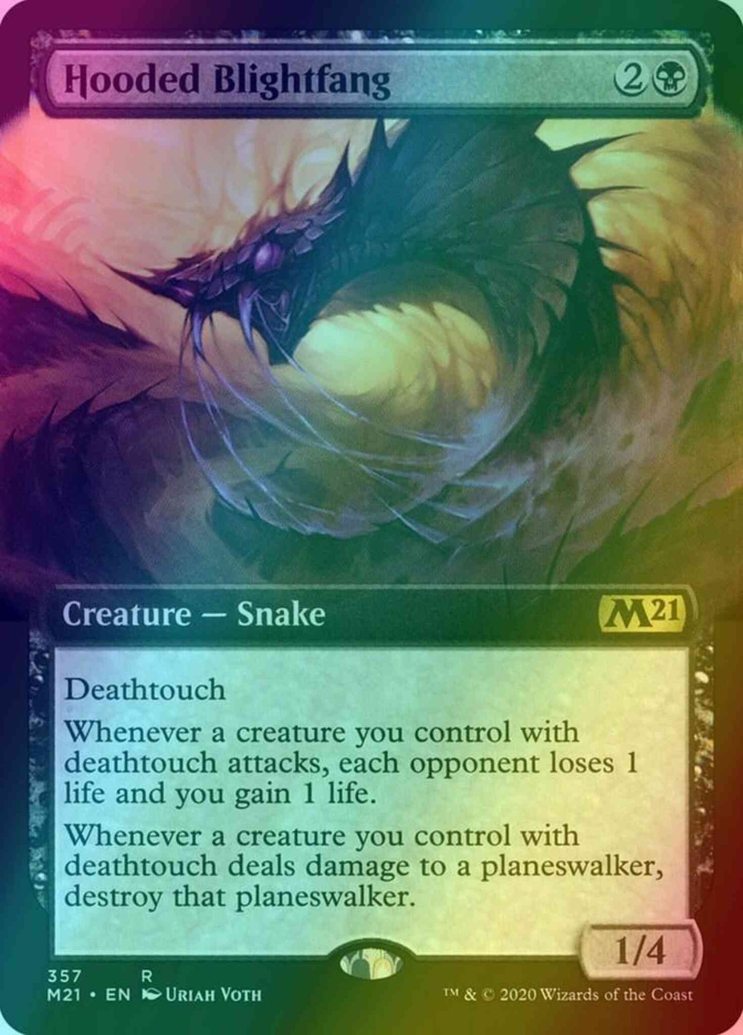 Hooded Blightfang [357] [Extended Art] [Core Set 2021] [Foil]