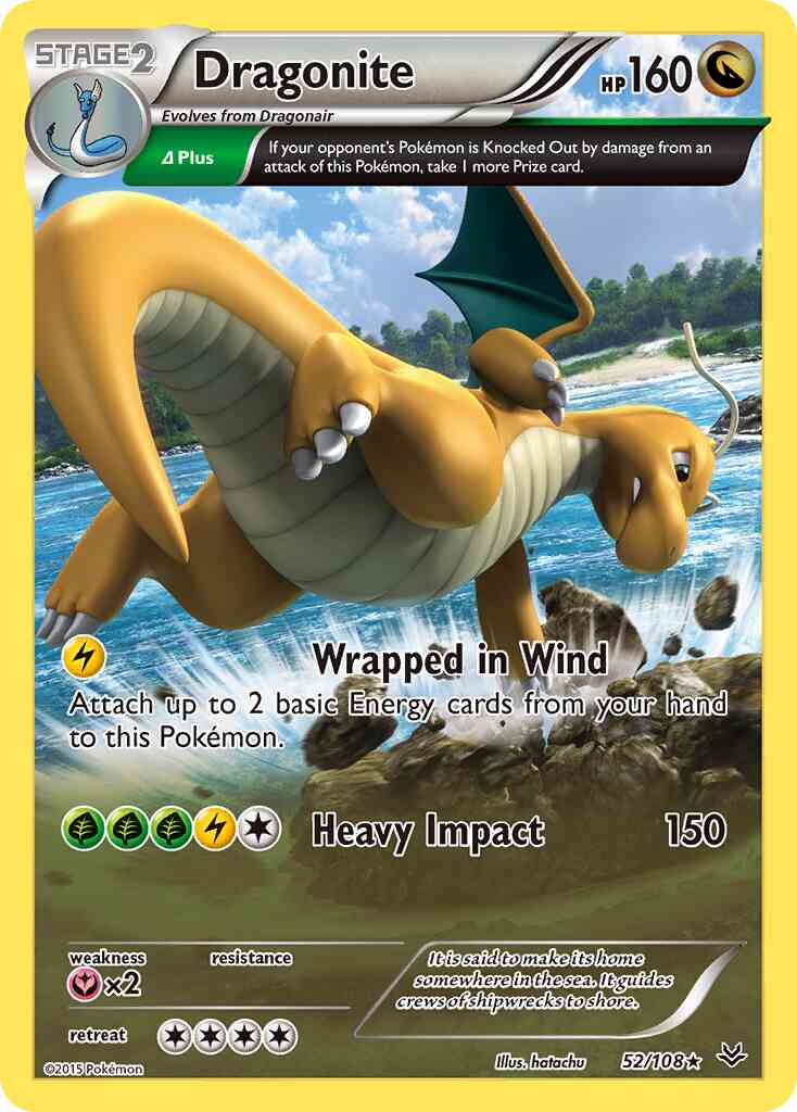 Dragonite - 52/108 - Rare Holo [xy6-52] [Reverse Holo]