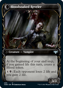 Restless Bloodseeker // Bloodsoaked Reveler [295] [Fang Frame Showcase] [Innistrad: Crimson Vow] [Non-Foil]