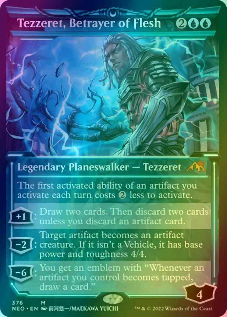 Tezzeret, Betrayer of Flesh [376] [Soft Glow Showcase] [Kamigawa: Neon Dynasty] [Foil]