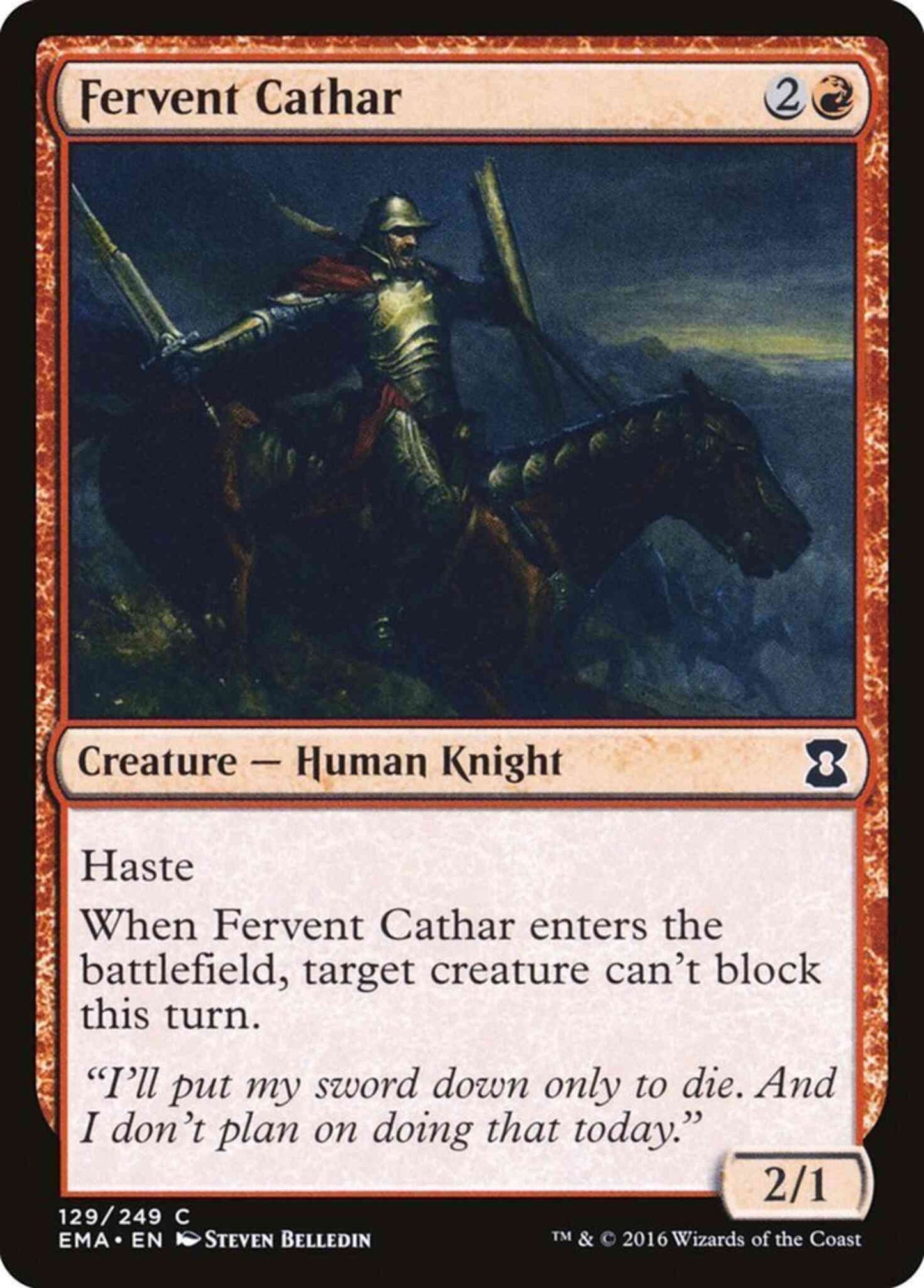 Fervent Cathar [129] [Eternal Masters] [Non-Foil]