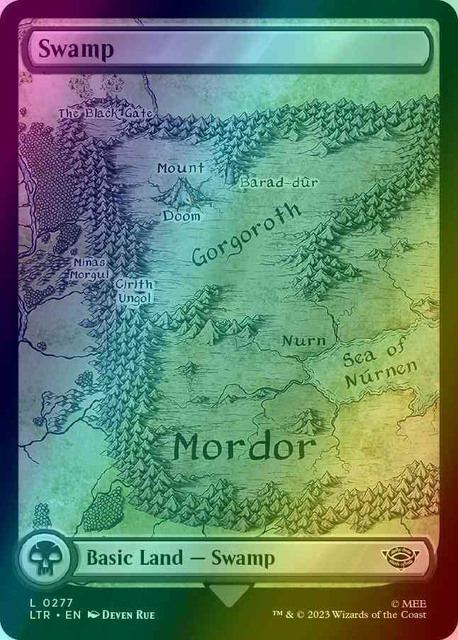 Swamp [277] [Full Art] [Map Lands] [The Lord of the Rings: Tales of Middle-earth] [Foil]