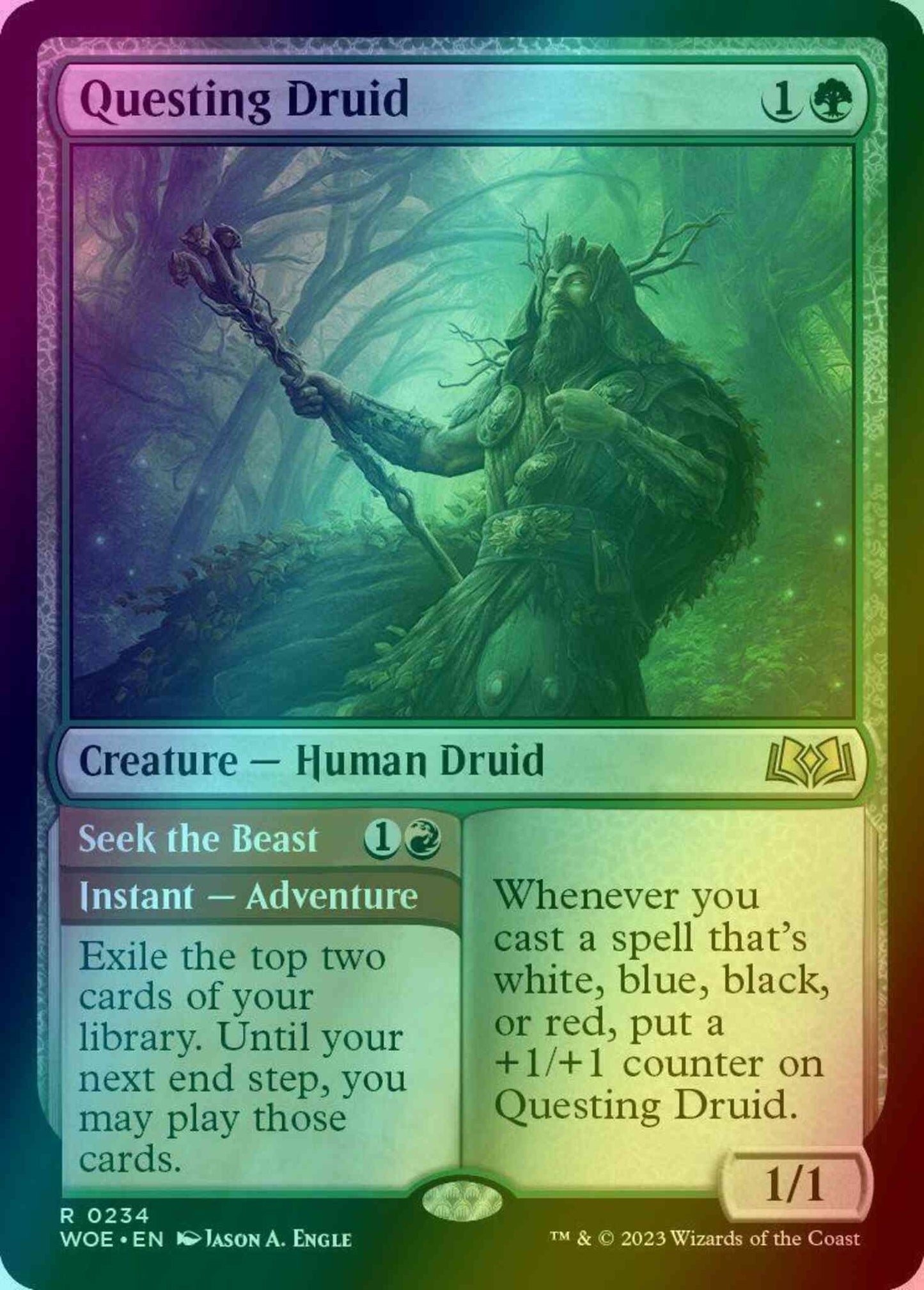 Questing Druid // Seek the Beast [234] [Wilds of Eldraine] [Foil]