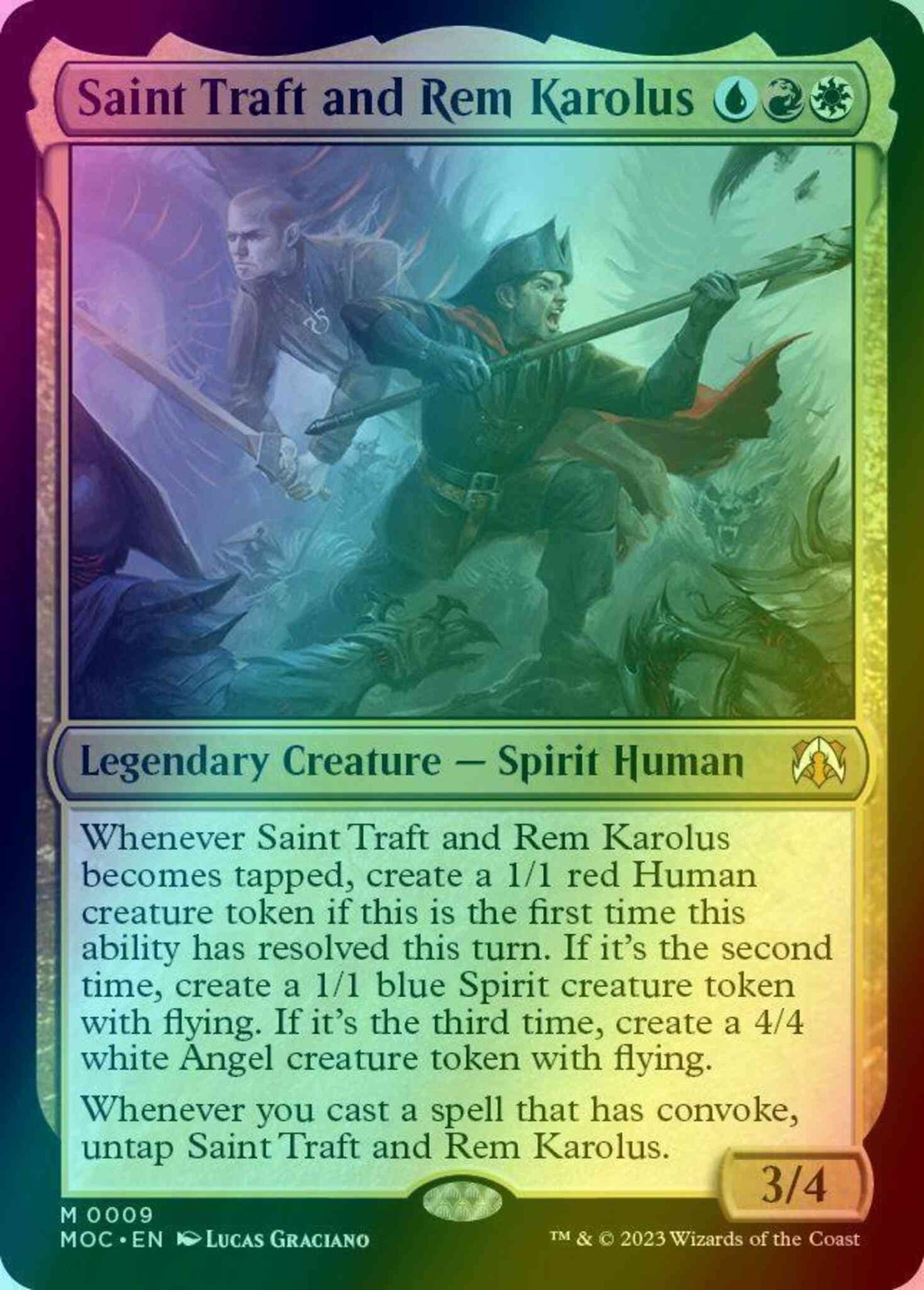 Saint Traft and Rem Karolus [9] [March of the Machine: Commander] [Foil]