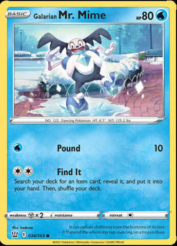 Galarian Mr. Mime - 034/163 - Common [swsh5-034] [Reverse Holo]