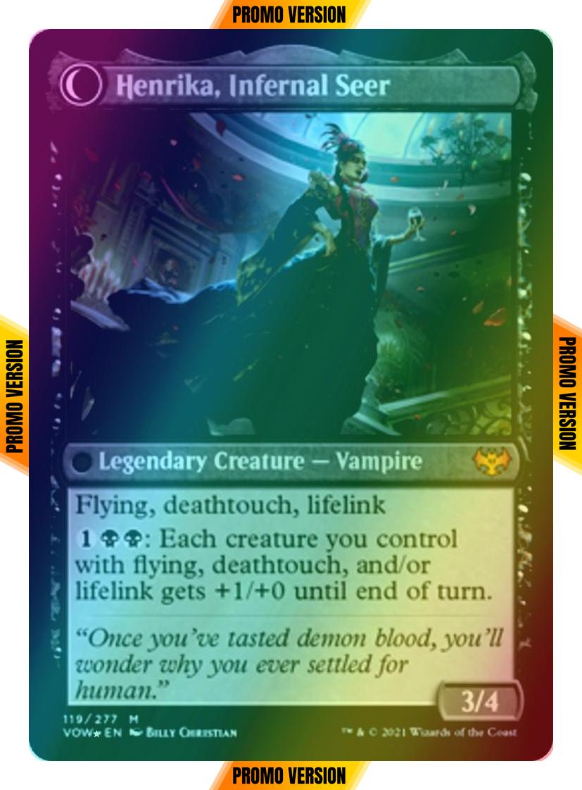 Henrika Domnathi // Henrika, Infernal Seer [Prerelease] [119s] [Innistrad: Crimson Vow: Promos] [Foil]