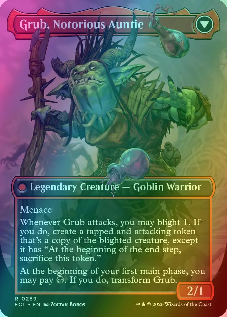 Grub, Storied Matriarch // Grub, Notorious Auntie [289] [Borderless] [Lorwyn Eclipsed] [Foil]