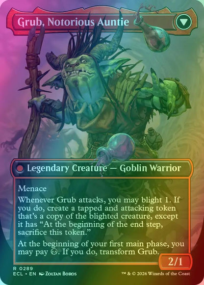 Grub, Storied Matriarch // Grub, Notorious Auntie [289] [Borderless] [Lorwyn Eclipsed] [Foil]
