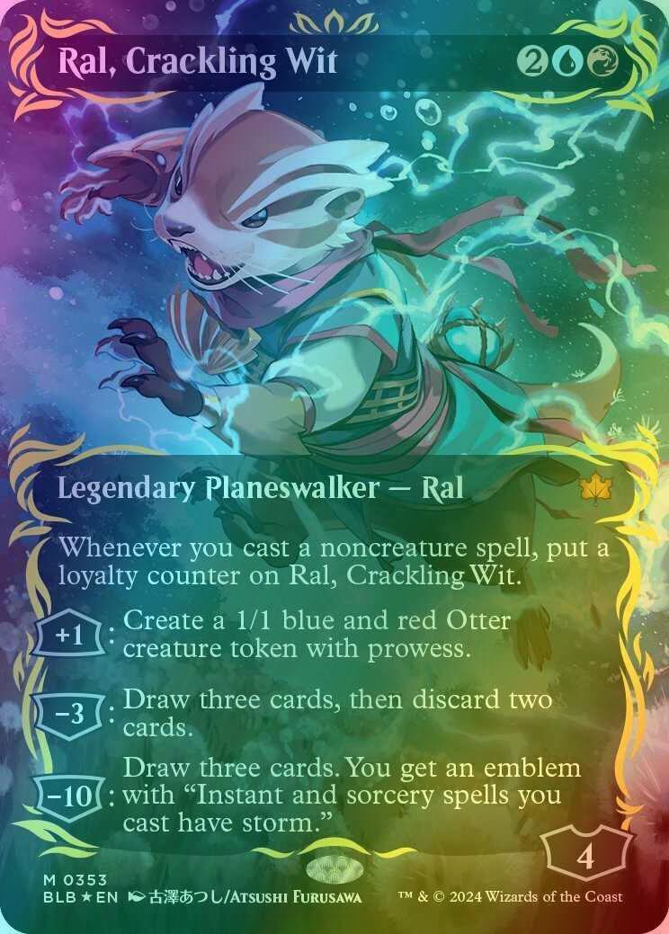 Ral, Crackling Wit [353] [Borderless] [Anime] [Bloomburrow] [Raised Foil]