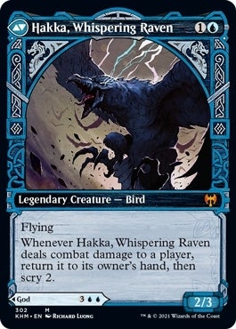 Alrund, God of the Cosmos // Hakka, Whispering Raven [302] [Showcase] [Kaldheim] [Non-Foil]