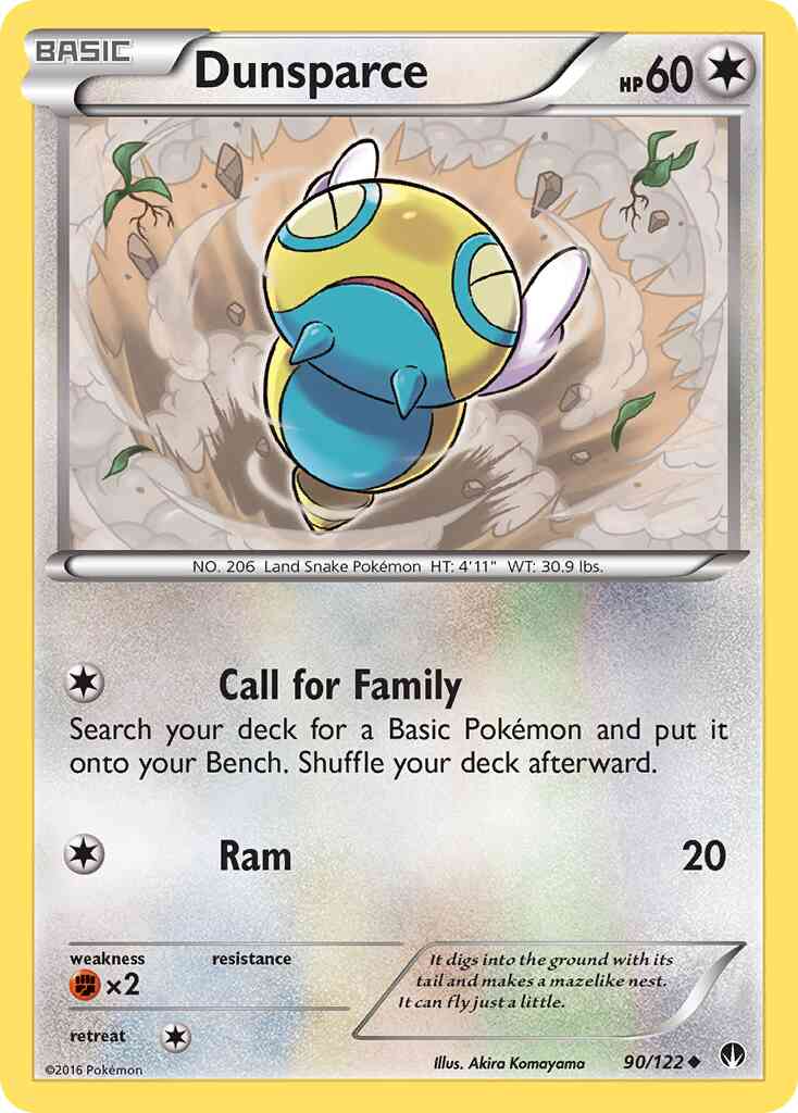 Dunsparce - 90/122 - Uncommon [xy9-90] [Non-Holo]