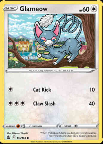 Glameow - 115/163 - Common [swsh5-115] [Non-Holo]