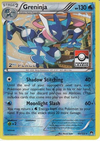 Greninja - 40/122 - XY Breakpoint - Pokemon League Promo 2nd Place [Reverse Holo]