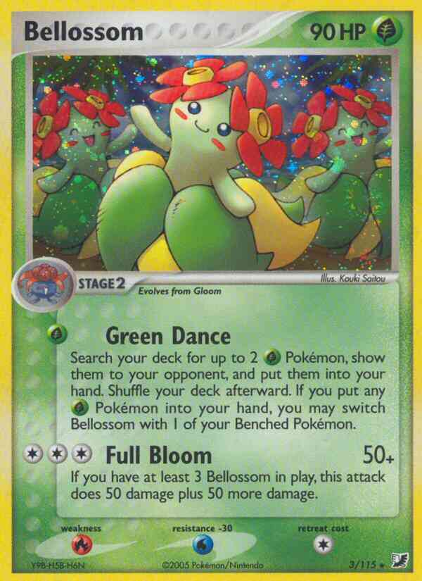 Bellossom - 3/115 - Rare Holo [ex10-3] [Reverse Holo]