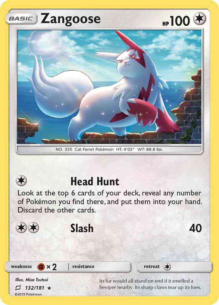 Zangoose - 132/181 - Rare Holo [sm9-132] [Reverse Holo]