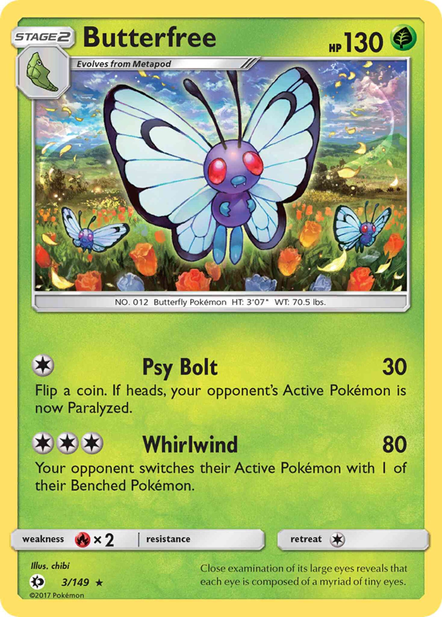 Butterfree - 3/149 - Rare [sm1-3] [Reverse Holo]
