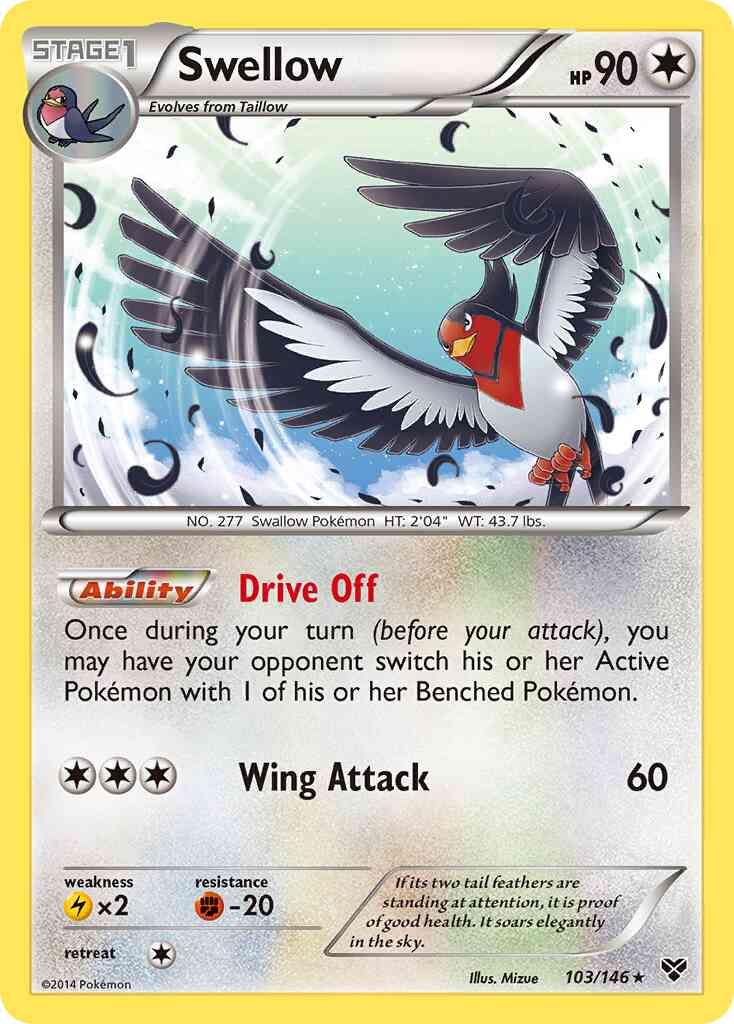 Swellow - 103/146 - Rare [xy1-103] [Reverse Holo]