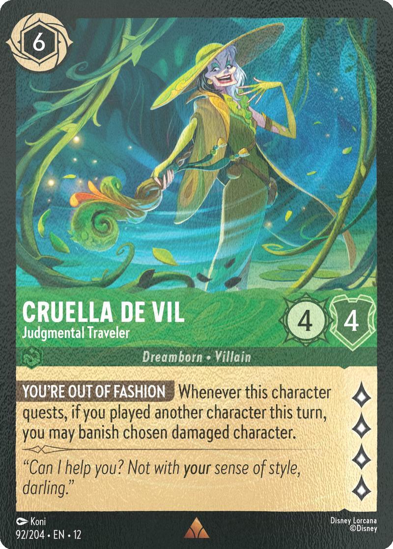 Cruella De Vil - Judgmental Traveler - 92/204 [Wilds Unknown] [Cold Foil]