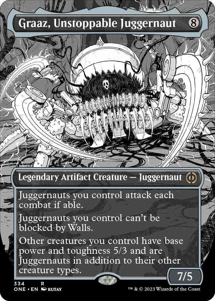 Graaz, Unstoppable Juggernaut [334] [Borderless] [Manga] [Phyrexia: All Will Be One] [Non-Foil]