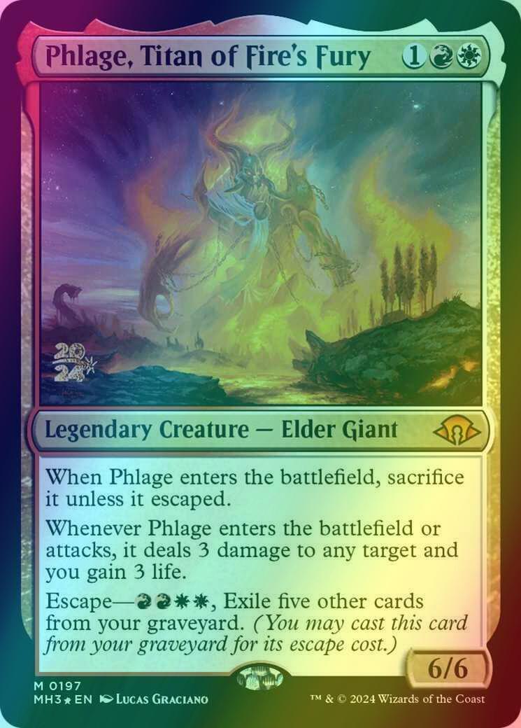 Phlage, Titan of Fire's Fury [197s] [Prerelease] [Modern Horizons 3: Promos] [Foil]