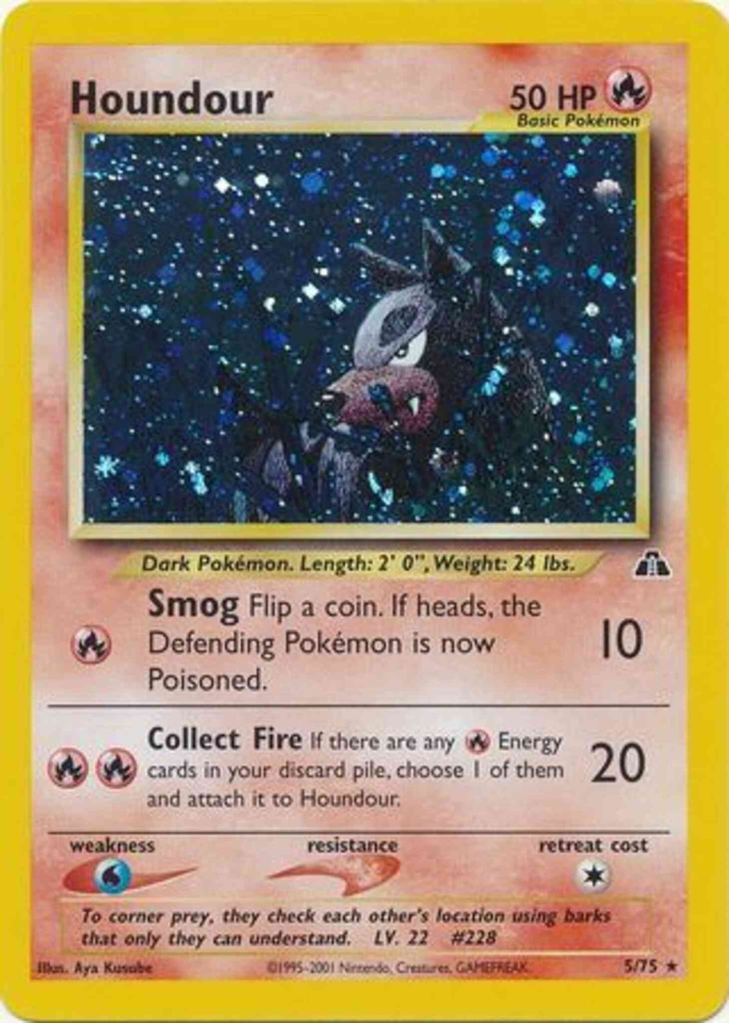 Houndour - 5/75 - Rare - Unlimited [neo2U-5] [Holo]