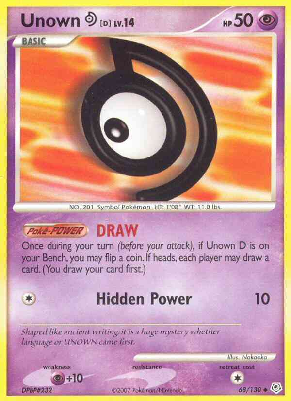 Unown D - 68/130 - Uncommon [dp1-68] [Non-Holo]