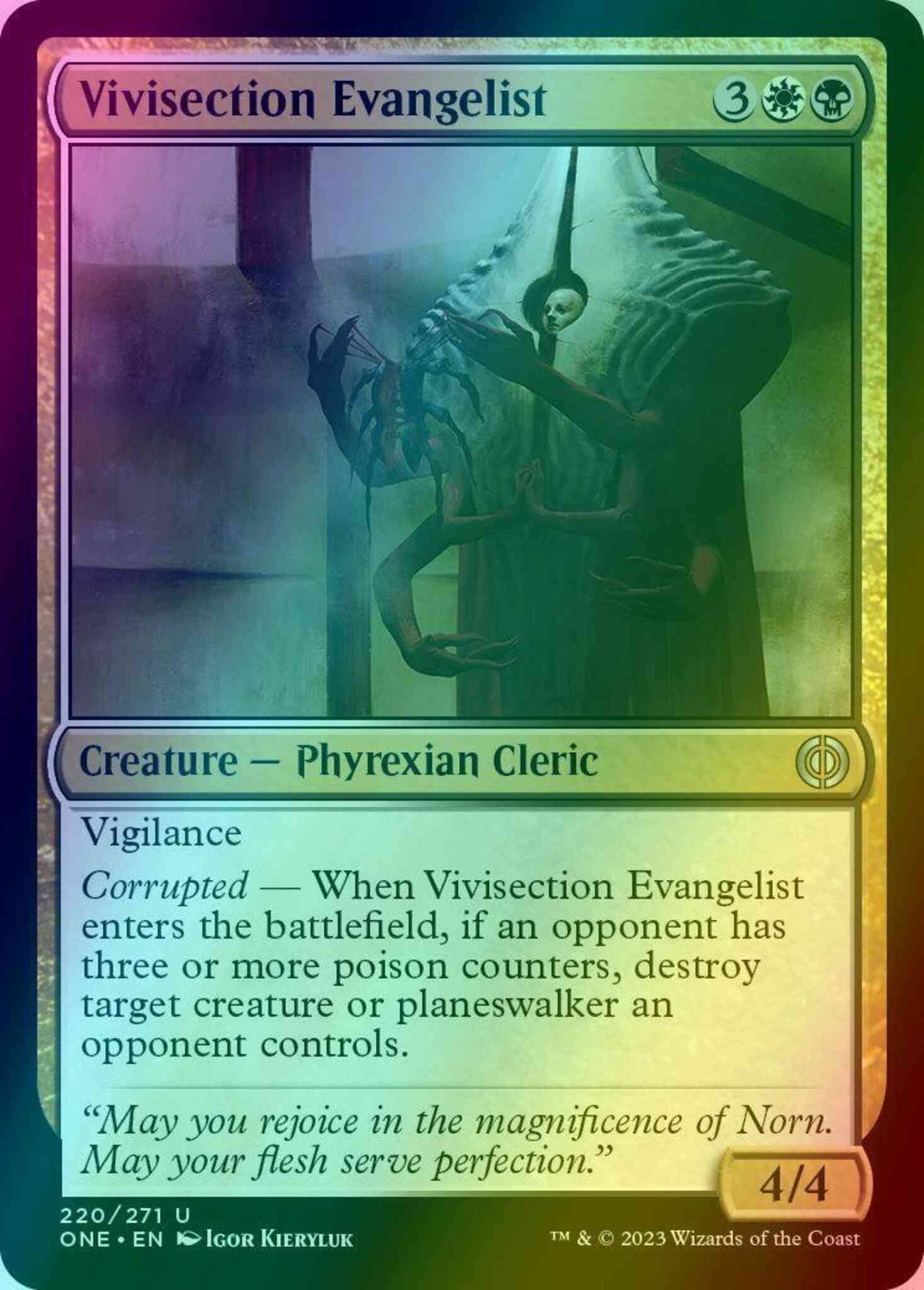 Vivisection Evangelist [220] [Phyrexia: All Will Be One] [Foil]