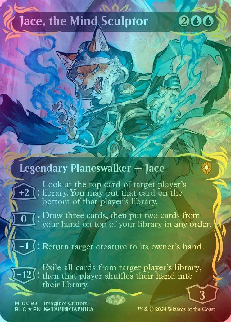 Jace, the Mind Sculptor [93] [Borderless] [Anime] [Bloomburrow: Commander] [Raised Foil]