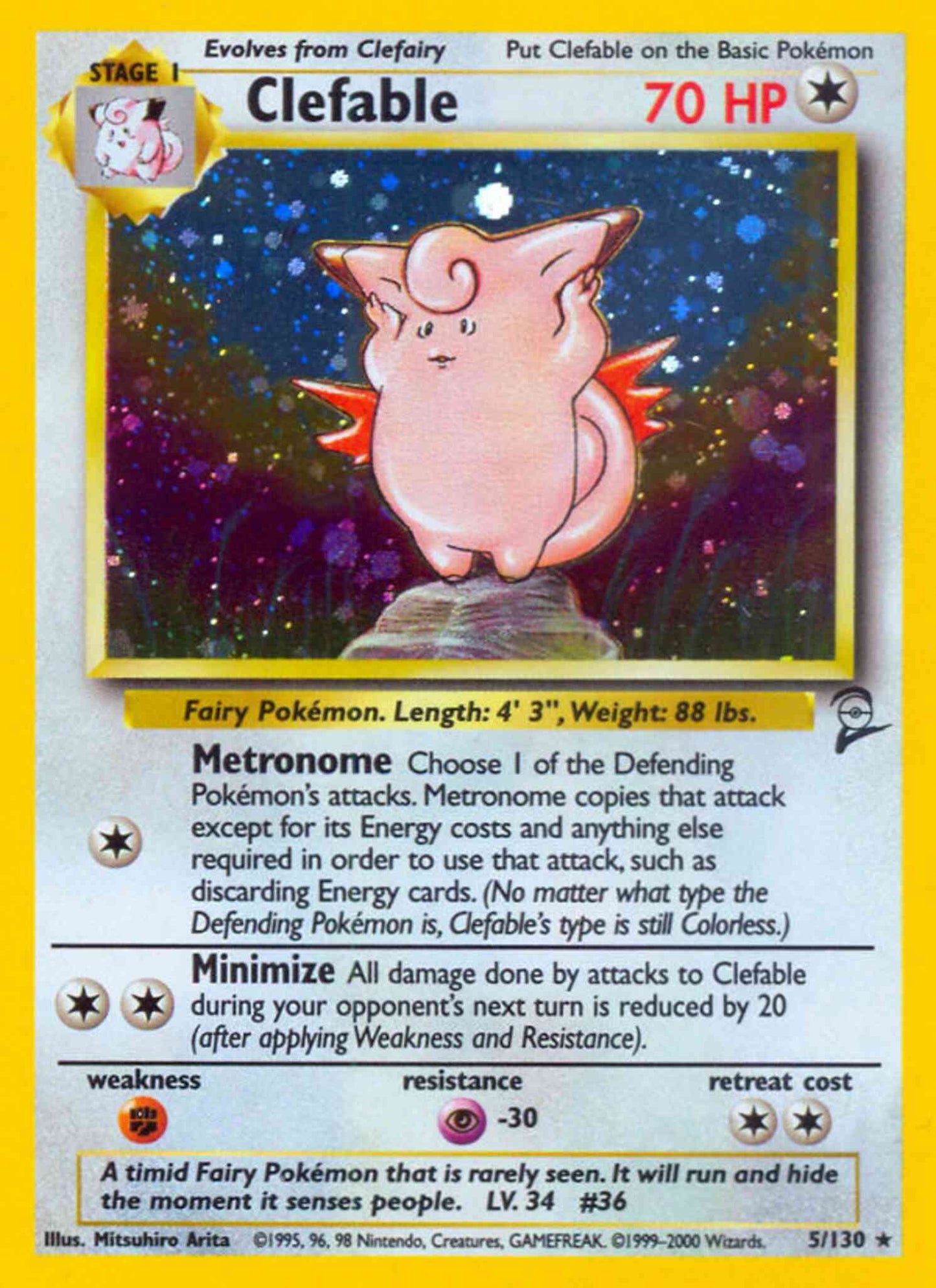 Clefable - 5/130 - Rare [base4-5] [Holo]