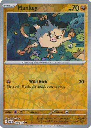 Mankey - 090/182 - Common [sv10-090] [Reverse Holo]
