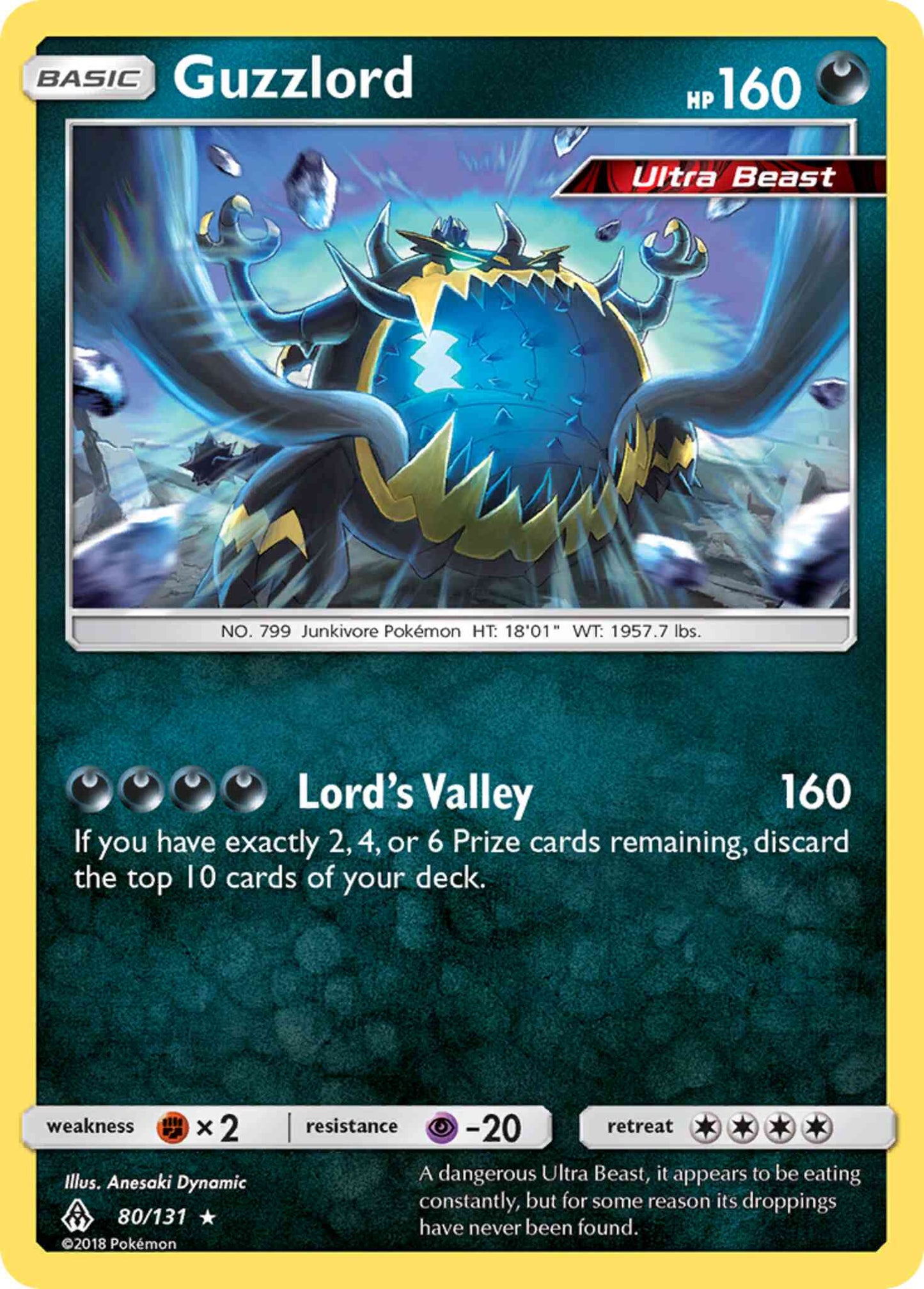 Guzzlord - 80/131 - Rare Holo [sm6-80] [Reverse Holo]