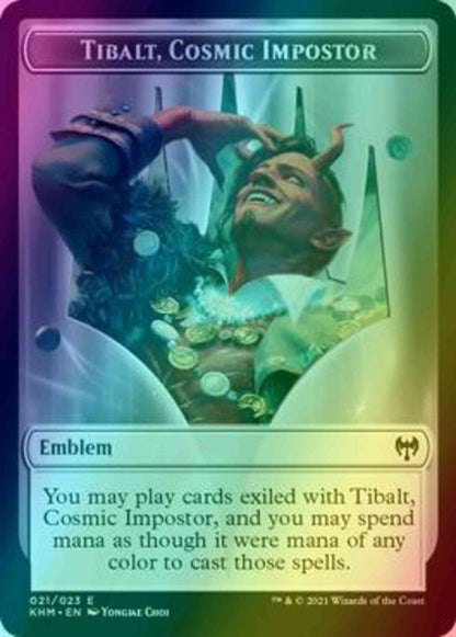 Tibalt, Cosmic Impostor Emblem (21) // Treasure Token (19) [Kaldheim Tokens] [Foil]