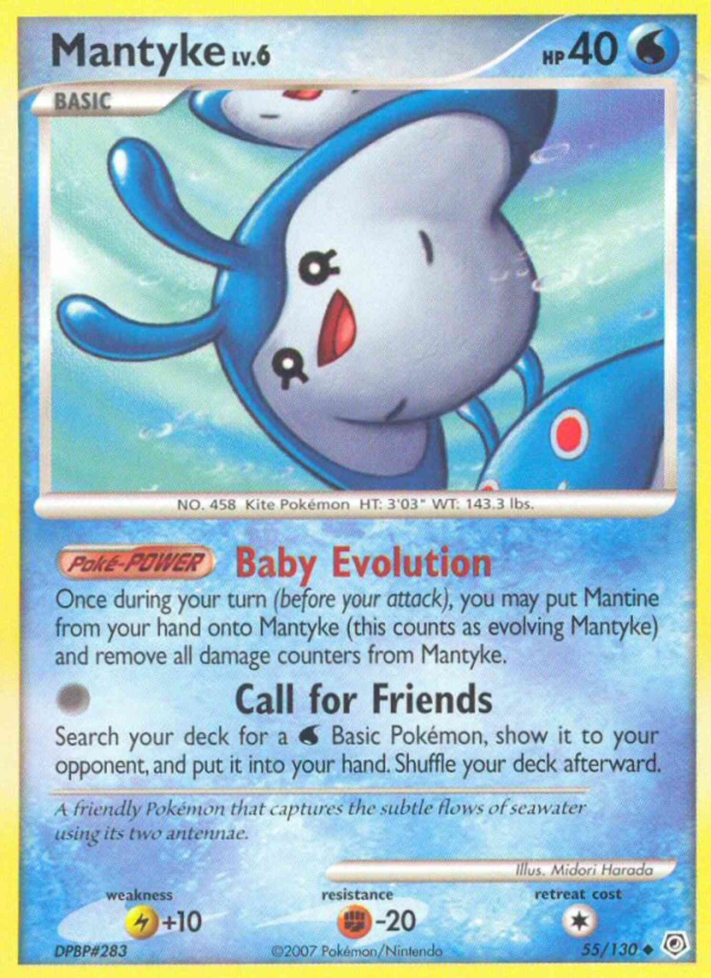 Mantyke - 55/130 - Uncommon [dp1-55] [Reverse Holo]