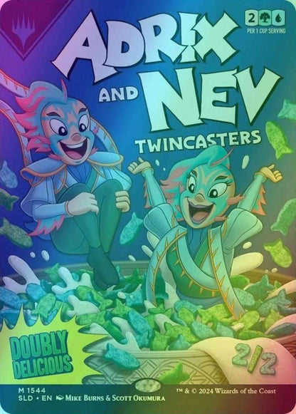 Adrix and Nev, Twincasters // Adrix and Nev, Twincasters [1544] [Borderless] [Just Add Milk: Second Helpings] [Secret Lair Drop] [Foil]