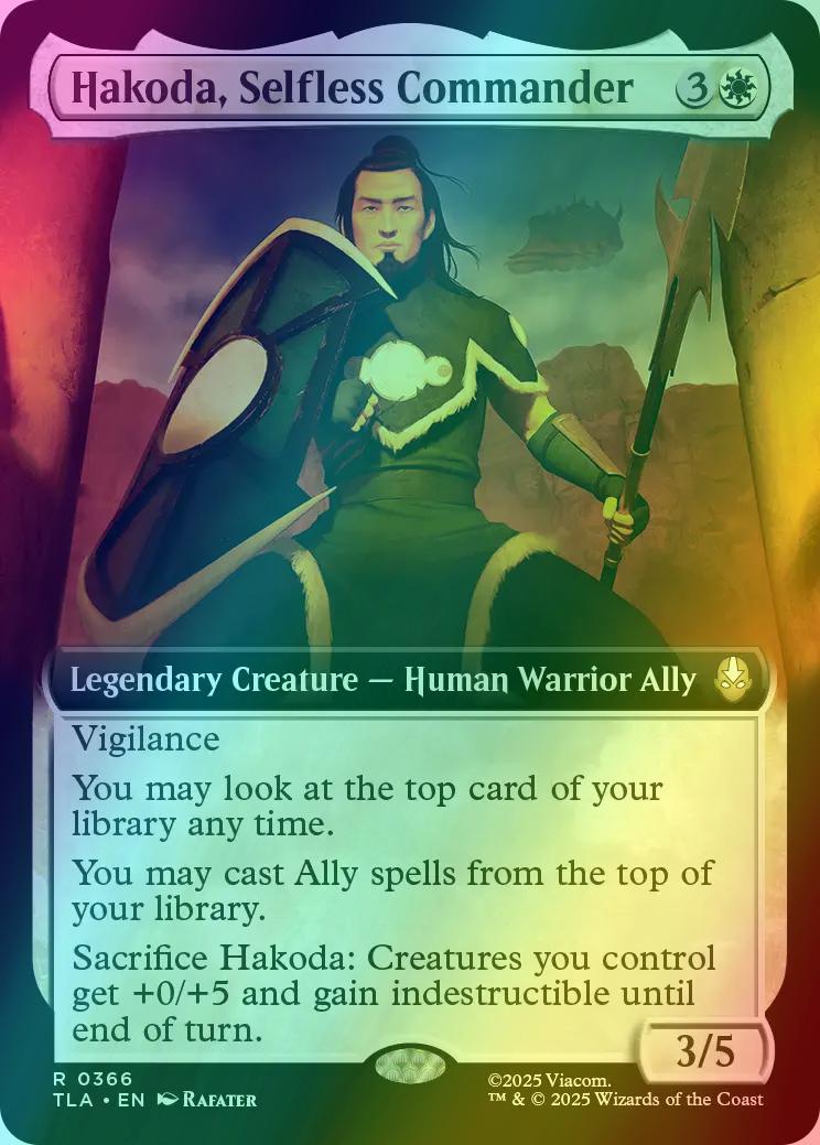 Hakoda, Selfless Commander [366] [Extended Art] [Avatar: The Last Airbender] [Foil]