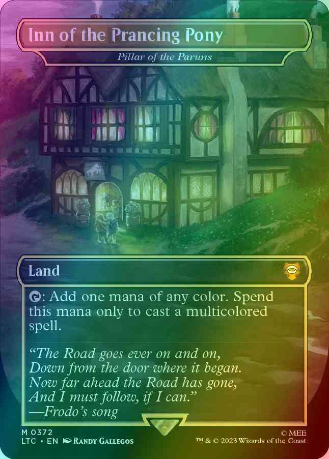 Inn of the Prancing Pony - Pillar of the Paruns [372] [Borderless] [Realms and Relics] [The Lord of the Rings: Tales of Middle-earth: Commander] [Foil]