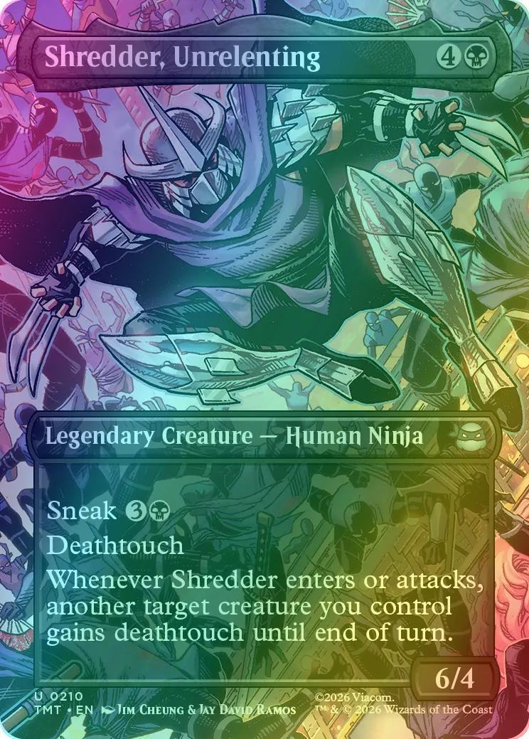 Shredder, Unrelenting [210] [Borderless] [Scene] [Teenage Mutant Ninja Turtles] [Foil]