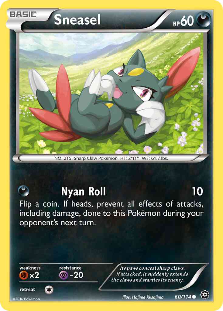 Sneasel - 60/114 - Common [xy11-60] [Reverse Holo]