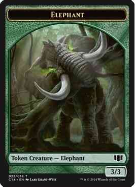 Elephant Token (22) // Elf Warrior Token (24) [Commander 2014 Tokens] [Non-Foil]