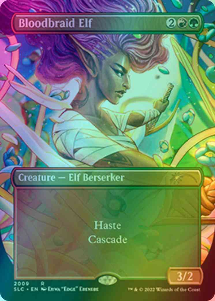 Bloodbraid Elf [2009] [Borderless] [30th Anniversary] [Secret Lair Countdown] [Foil]