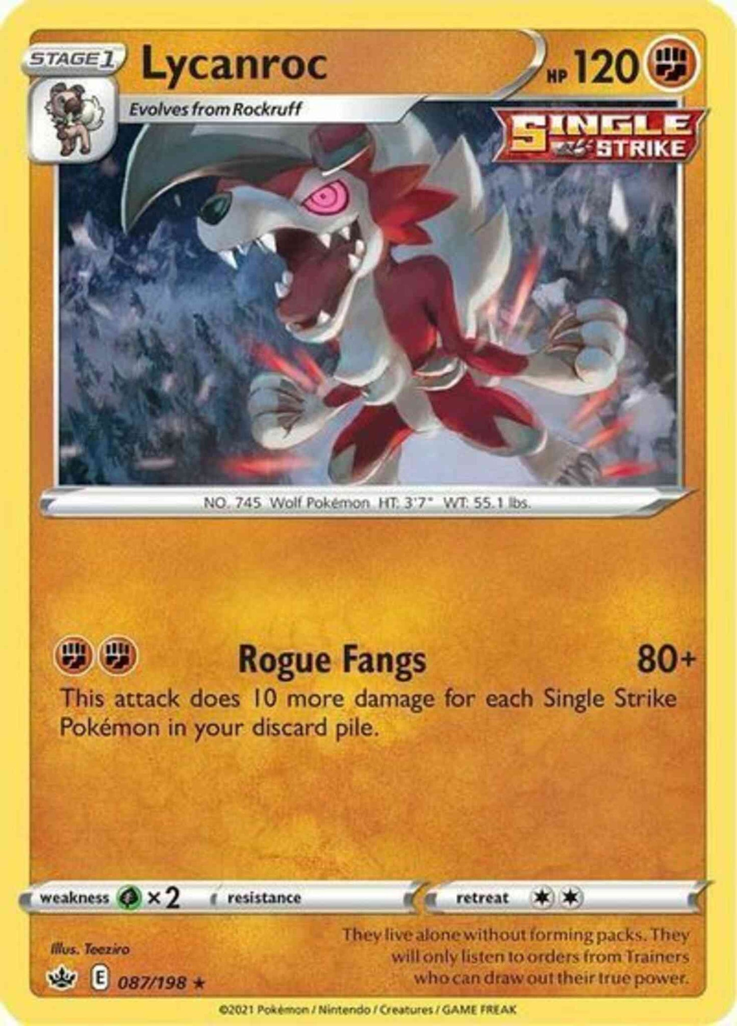 Lycanroc - 087/198 - Rare Holo [swsh6-087] [Holo]