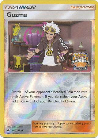 Guzma - 115/147 - Promo [Regional Championships ] [Staff] [SM3MSP-115] [Reverse Holo]