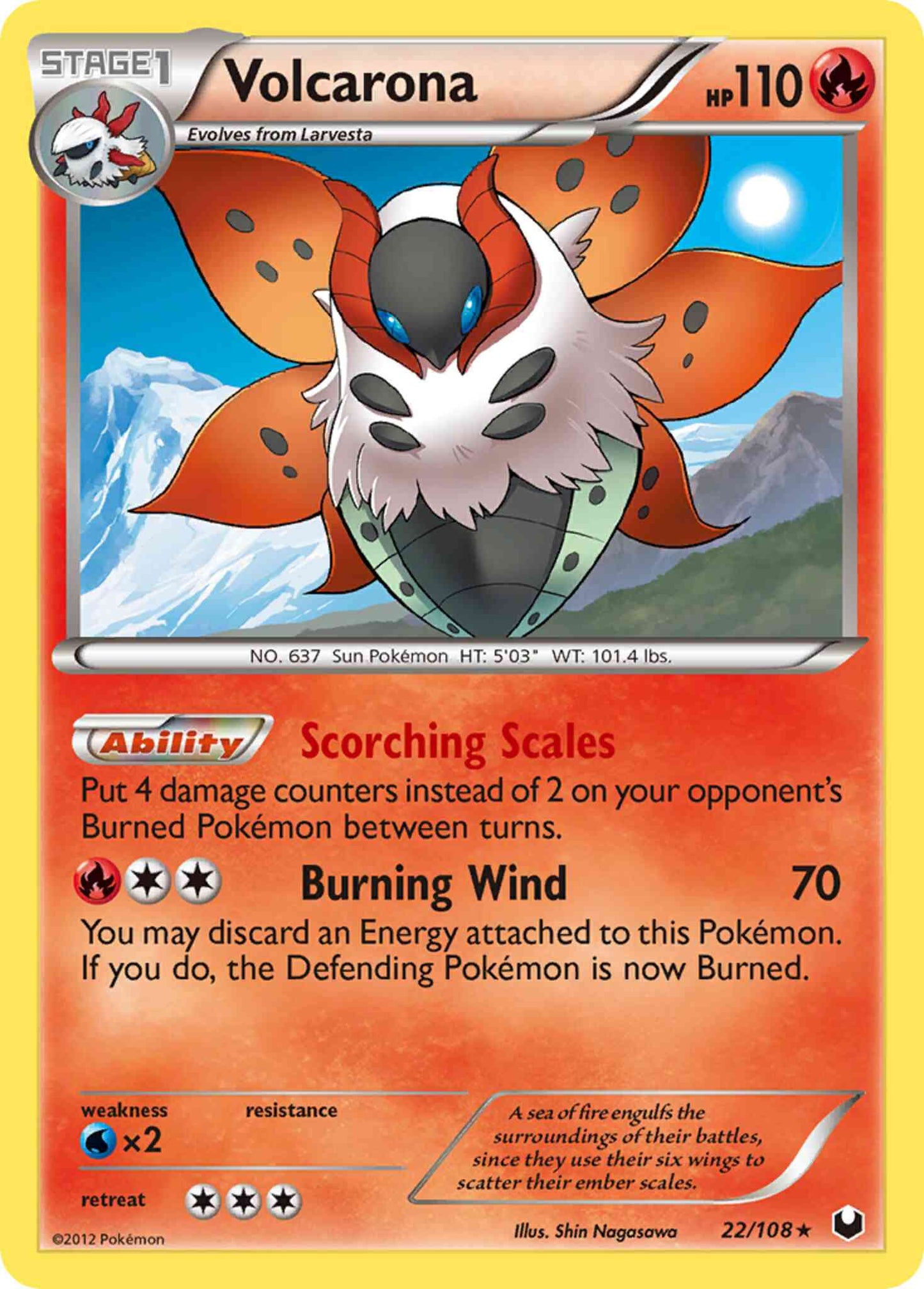 Volcarona - 22/108 - Rare Holo [bw5-22] [Holo]