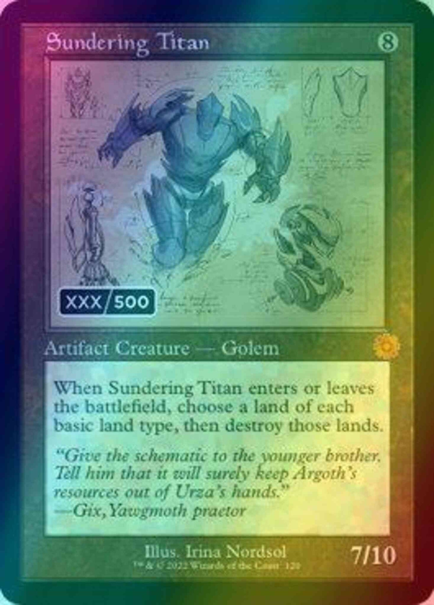Sundering Titan - Serial Numbered [120z] [Retro Frame] [Schematic] [The Brothers' War Retro Artifacts] [Foil]