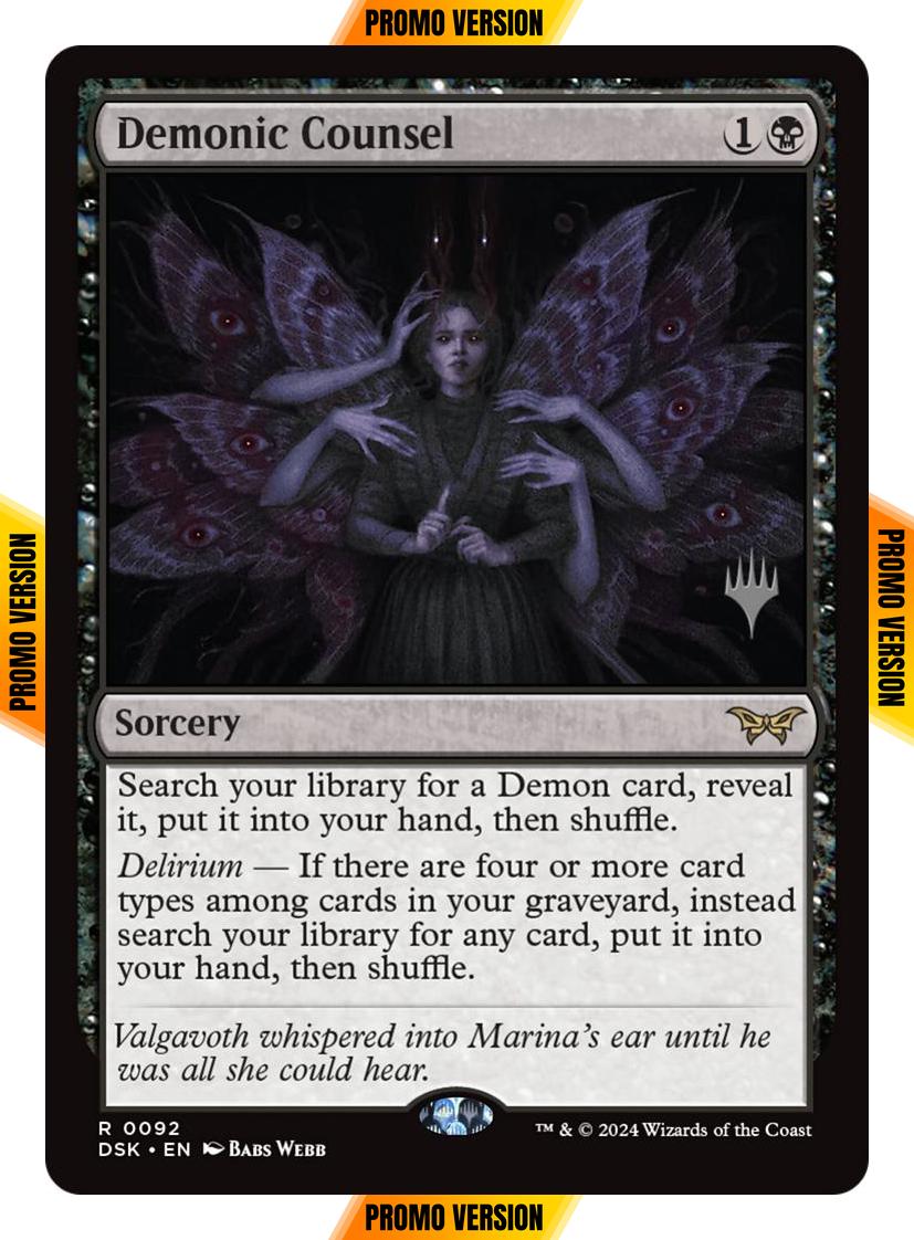 Demonic Counsel [92p] [Promo Pack] [Duskmourn: House of Horror: Promos] [Non-Foil]